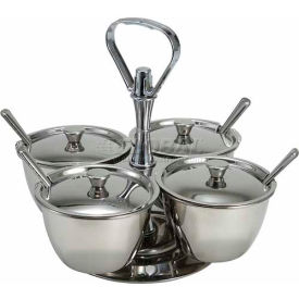 Winco  Dwl Industries Co. RS-4 Winco RS-4 4 Unit Relish Server, Holds 4 Canisters, Stainless Steel image.