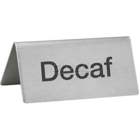 Winco  Dwl Industries Co. SGN-102 Winco SGN-102 Tent Sign, Decaf, 3"L, 1-1/2"H, Stainless Steel image.