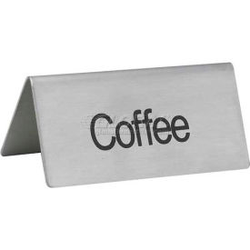 Winco  Dwl Industries Co. SGN-103 Winco SGN-103 Tent Sign, Coffee, 3"L, 1-1/2"H, Stainless Steel image.