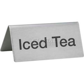 Winco  Dwl Industries Co. SGN-105 Winco SGN-105 Tent Sign, Iced Tea, 3"L, 1-1/2"H, Stainless Steel image.