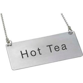 Winco  Dwl Industries Co. SGN-201 Winco SGN-201 Chain Sig, Hot Tea, 3-1/2"L, 1-3/4"H, Stainless Steel image.