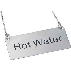 Winco  Dwl Industries Co. SGN-204 Winco SGN-204 Chain Sig, Hot Water, 3-1/2"L, 1-3/4"H, Stainless Steel image.