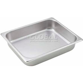 Winco  Dwl Industries Co. SPH2 Winco SPH2 Half-Size Steam Table Pan, 10-3/8", 12-3/4"W, 2-1/2"H, Stainless Steel, Standard Weight image.