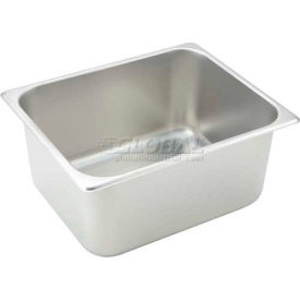 Winco  Dwl Industries Co. SPH6 Winco SPH6 Half-Size Steam Table Pan, 10-3/8", 12-3/4"W, 6"H, Stainless Steel, Standard Weight image.