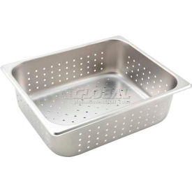 Winco  Dwl Industries Co. SPHP4 Winco SPHP4 Half-Size Steam Table Pan, 10-3/8", 12-3/4"W, 4"H, Stainless Steel, Standard Weight image.
