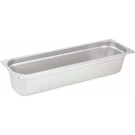 Winco  Dwl Industries Co. SPJL-4HL Winco SPJL-4HL Half-Size Long Steam Table Pan, 21"L, 6-1/2"W, 4"H, Stainless Steel, Standard Weight image.