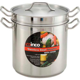 Winco  Dwl Industries Co. SSDB-16S Winco SSDB-16S 16 Qt. Steamer/Pasta Cooker with Cover image.