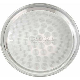 Winco  Dwl Industries Co. STRS-14 Winco STRS-14 Round Tray, Swirl Pattern, 14"D, Stainless Steel, Mirror Finish image.