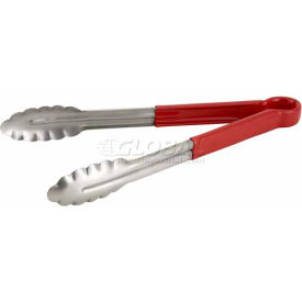 Winco  Dwl Industries Co. UT-12HP-R Winco UT-12HP-R Utility Tong Cold Food Service, Cold Food Service, 12"L, Red image.