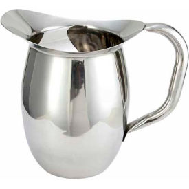 Winco  Dwl Industries Co. WPB-2C Winco WPB-2C Deluxe Bell Pitcher W/ Ice Catcher, 2 Qt, Stainless Steel image.