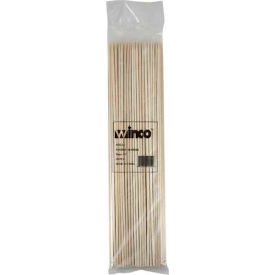 Winco  Dwl Industries Co. WSK-12 Winco WSK-12 Bamboo Skewers, 12"L, 100/Bag, 30 Bags/Case image.