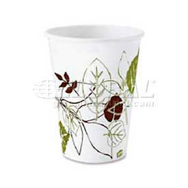 Dixie Food Service DXE2340PATHPK Dixie Hot Paper Cups, 10 Oz., 50/Pack, White/Nature Design image.