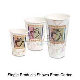 Dixie Food Service DXE5338DXCT Dixie Insulated Hot Paper Cups, PerfecTouch®, 8 Oz., 500/Carton, Coffee Dreams Design image.
