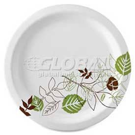 Dixie Food Service DXEUX7WSPK Dixie® DXEUX7WSPK, Pathways Paper Plates, 6-7/8" Dia., Green/Burg/Wht, 125/Pack image.