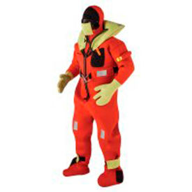 Datrex Inc. 154100-200-004-13 Kent 154100-200-004-13 Commercial Immersion Suit, USCG/SOLAS/MED, Red/Yellow, Adult/Universal image.