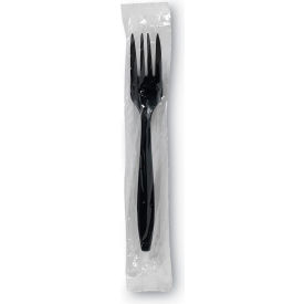 Dixie® Individually Wrapped Fork Polypropylene Black Pack of 1000
