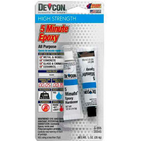 Itw Brands 20545 Devcon® 5 Minute® Fast Drying Epoxy (S-205), 20545, 2-.5 Oz. Tubes image.