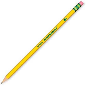 Dixon Ticonderoga 13806 Dixon® Presharpened HB #2 Pencil With Latex-Free Eraser, Yellow Barrel, Dozen image.