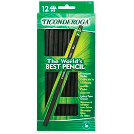 Dixon Ticonderoga 13953 Dixon® Ticonderoga Woodcase HB #2 Pencil With Eraser, Black Barrel, Dozen image.