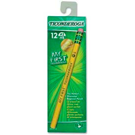 Dixon® Ticonderoga My First Woodcase HB #2 Pencil With Eraser Yellow Barrel Dozen