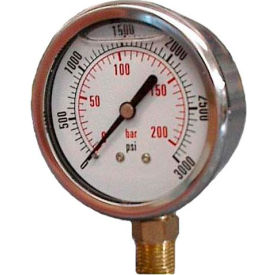 Dynamic Fluid Components, Inc CF1P-001A Dynamic 2 1/2 " Fluid Glycerine Filled Pressure Gage Stem 15 PSI image.