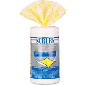 ITW Dymon DYM 91930 SCRUBS® Stainelss Steel Cleaning Wipes, 30 Wipes/Can, 6 Cans - 91930 image.