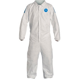 DUPONT SPECIALTY PRODUCTS USA LLC TD125SWBMD0025CM DuPont™ Tyvek® 400D Coverall,  Elastic Wrist & Ankle, Stormflap, White Blue, MD, 25/Qty image.