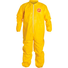 DUPONT SPECIALTY PRODUCTS USA LLC QC125BYLXL001200 DuPont™ Tychem® 2000 Coverall,Elastic Wrist/Ankle,Stormflap,Bound Seam,Yellow,XL,12/Qty image.