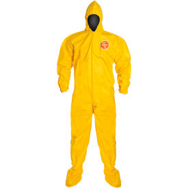 DUPONT SPECIALTY PRODUCTS USA LLC QC122BYLLG001200 DuPont™ Tychem® 2000 Coverall Hood & Socks/Boots, Bound Seam, Yellow, LG, 12/Qty image.