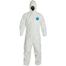 DUPONT SPECIALTY PRODUCTS USA LLC TY127SWH2X002500 DuPont™ Tyvek® 400 Coverall,  Hood, Elastic Wrist & Ankle, Stormflap, White, 2X, 25/Qty image.