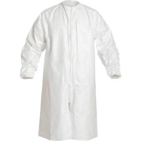 DuPont&trade; Tyvek IsoClean Frock, Serged Seams, Elastic Wrists, White, 3X