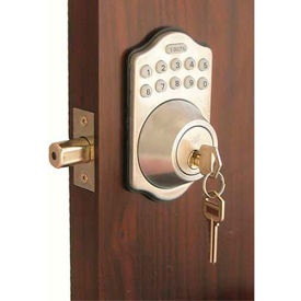 LockeyUSA E-910-R-SC Lockey Electronic Digital Door Lock E-910R Deadbolt, Satin Chrome image.