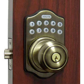 LockeyUSA E-930-R-ABZ Lockey Electronic Digital Door Lock E-930R Knob Lock, Antique Bronze image.