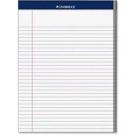 Mead Products 59872 Mead® Cambridge Legal Pad, 8-1/2" x 11", 20 lb, Wide Ruled, White, 70 Sheets/Pad image.