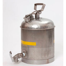 Justrite Safety Group 1327 Eagle Faucet Cans Stainless - 5 Gallons, 1327 image.