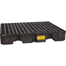 Justrite Safety Group 1645BND Eagle 1645BND 4 Drum Low Profile Spill Containment Pallet - Black no Drain image.