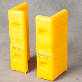 Justrite Safety Group 1720 Eagle HDPE Corner Protector, Yellow, 6"L x 10"W x 21"H (Set of 2), 1720 image.