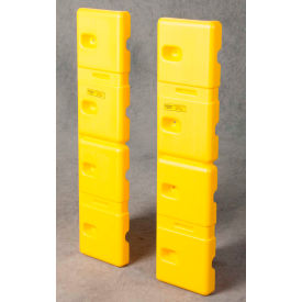 Justrite Safety Group 1728 Eagle HDPE Wall Protector, Yellow, 10"W x 42"L x 2"D (Set of 2), 1728 image.