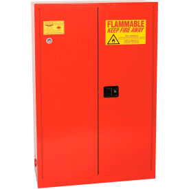 Justrite Safety Group PI45X Eagle Paint/Ink Safety Cabinet with Self Close BiFold - 60 Gallon Red image.