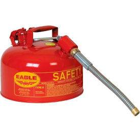 Justrite Safety Group U226S Eagle Type II Safety Can with 7/8" Spout - 2 Gallons - Red image.