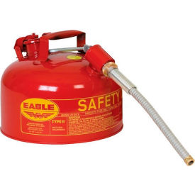 Justrite Safety Group U226SX5 Eagle Type II Safety Can with 5/8" Spout - 2 Gallons - Red image.