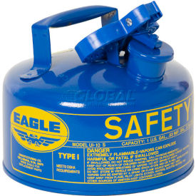 Justrite Safety Group UI10SB Eagle Type I Safety Can - 1 Gallon - Blue image.