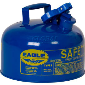 Justrite Safety Group UI20SB Eagle Type I Safety Can - 2 Gallons - Blue image.