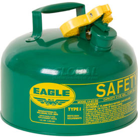 Justrite Safety Group UI20SG Eagle Type I Safety Can - 2 Gallons - Green image.