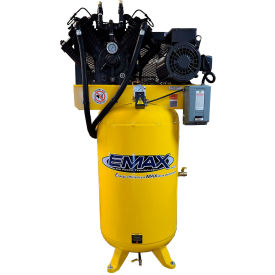 Emax Compressor ES07V080V1 EMAX ES07V080V1, 7.5HP, Two-Stage Compressor, 80 Gallon, Vertical, 175 PSI, 29 CFM, 1-Phase 208-230V image.
