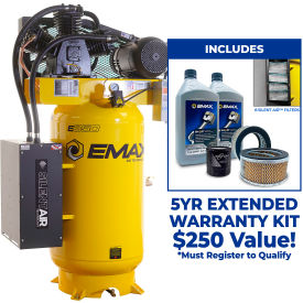 EMAX® Two-Stage Compressor with Isolator Pads 7.5 HP 80 Gallon Vertical 230V 1-Phase 