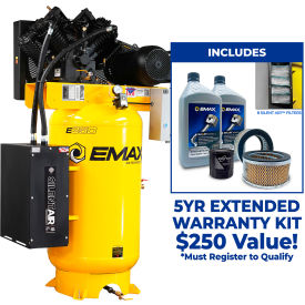 EMAX® Two-Stage Compressor with Isolator Pads 10 HP 80 Gallon Vertical 230V 1-Phase 