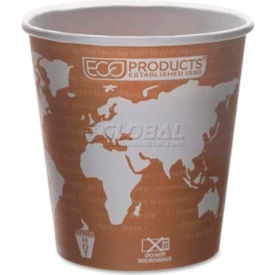 Eco Products ECOEPBHC10WA Eco-Products® Hot Paper Cups, World Art, 10 Oz. Plant-Based Resin Inner Lining image.