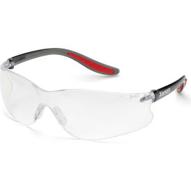 Erb Industries Inc WELSG14CAF Elvex® Xenon™ Safety Glasses, Clear Anti-Fog Lens, Black Frame/Red Tips, 12/Pack image.