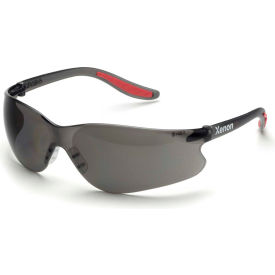 Erb Industries Inc WELSG14GAF Elvex® Xenon™ Safety Glasses, Gray Anti-Fog Lens, Black Frame/Red Tips, 12/Pack image.